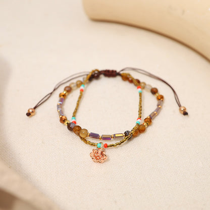 Wholesale Jewelry Bohemian Colorful Beaded Alloy Knitting Bracelets