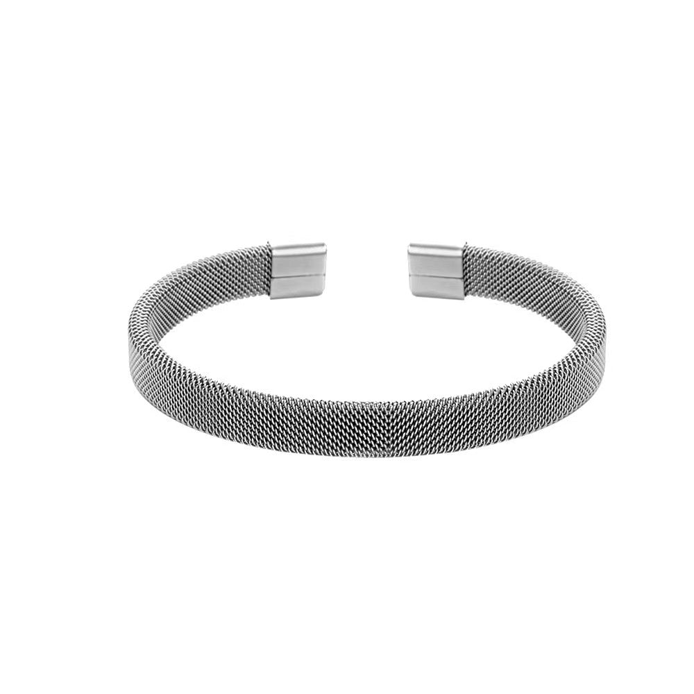 Hip-hop Punk Circle Solid Color Stainless Steel Plating Rings Bracelets