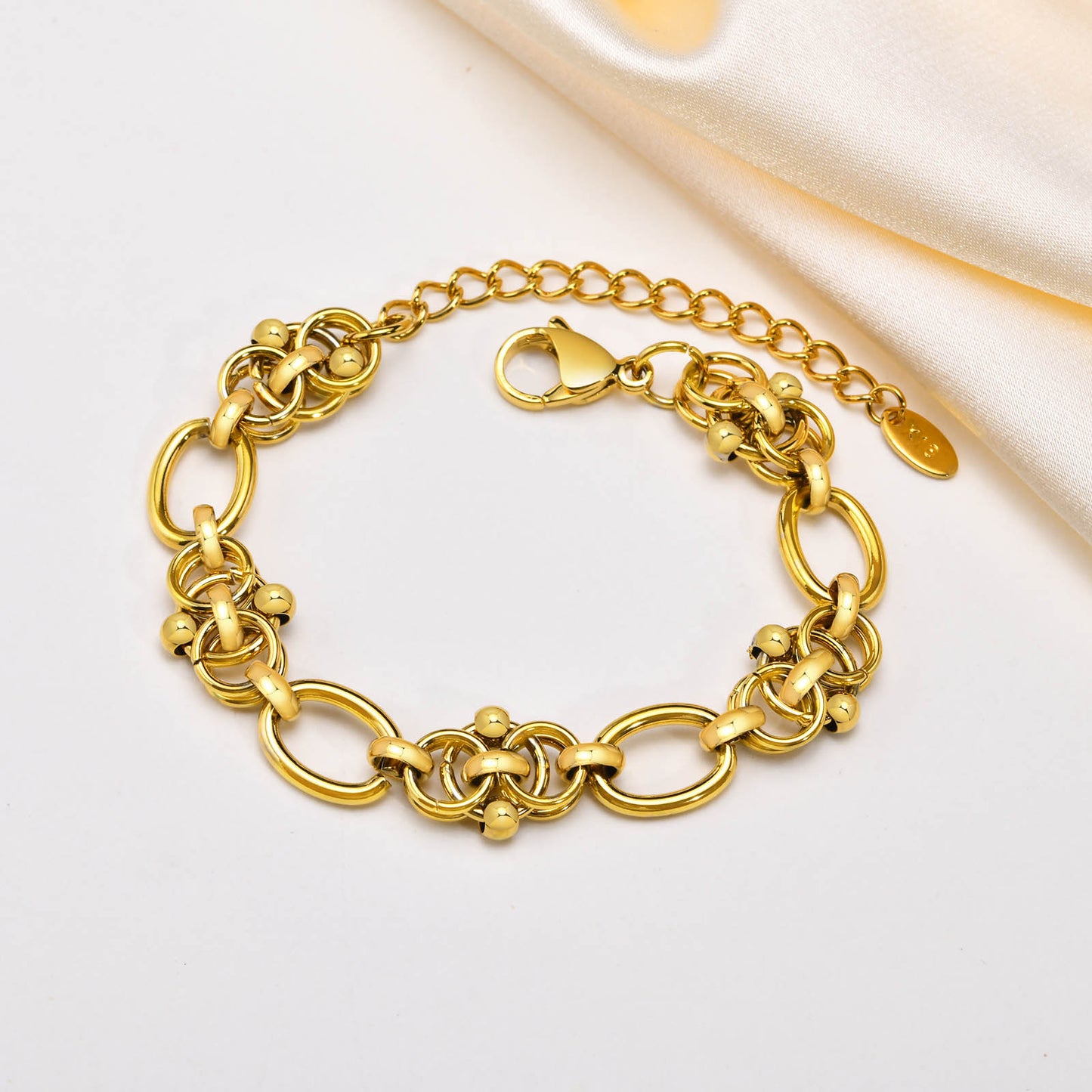 Simple Style Circle Solid Color Stainless Steel Plating Bracelets