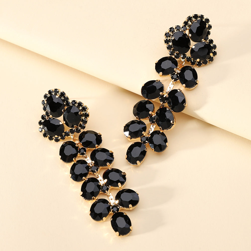 1 Pair Retro Lady Simple Style Geometric Rhinestone Plating Artificial Gemstones Women's Earrings