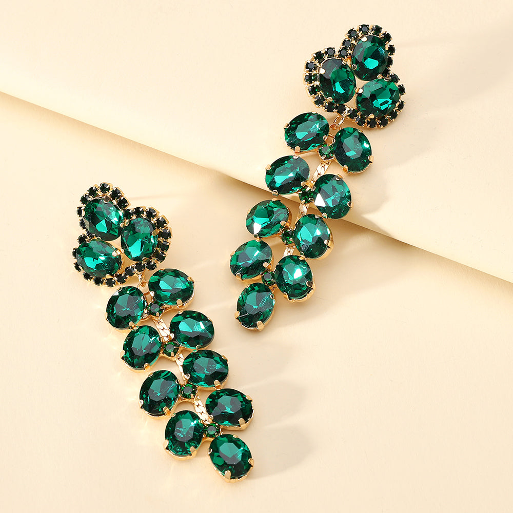 1 Pair Retro Lady Simple Style Geometric Rhinestone Plating Artificial Gemstones Women's Earrings