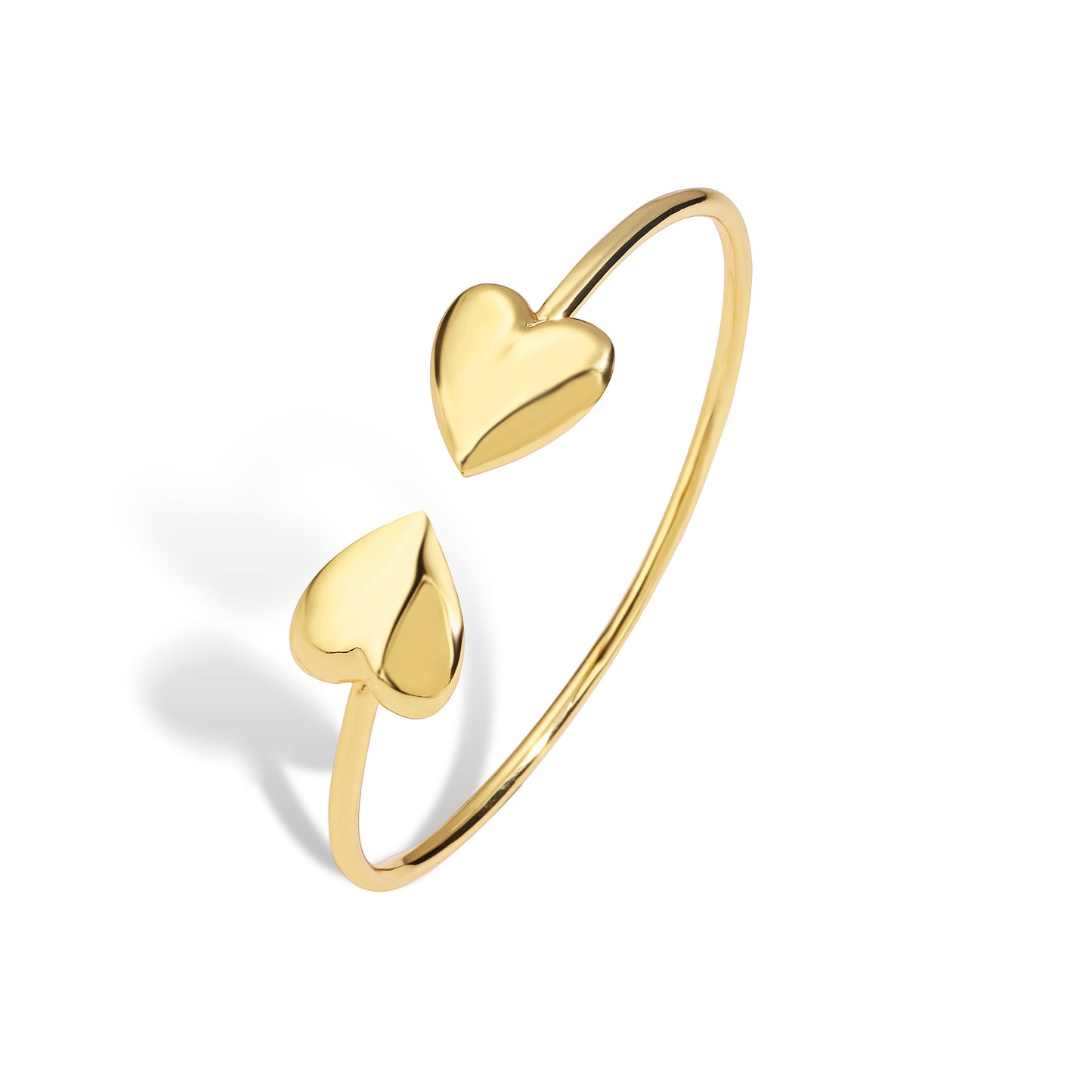 Ig Style Casual Heart Shape Copper 18k Gold Plated Bangle In Bulk