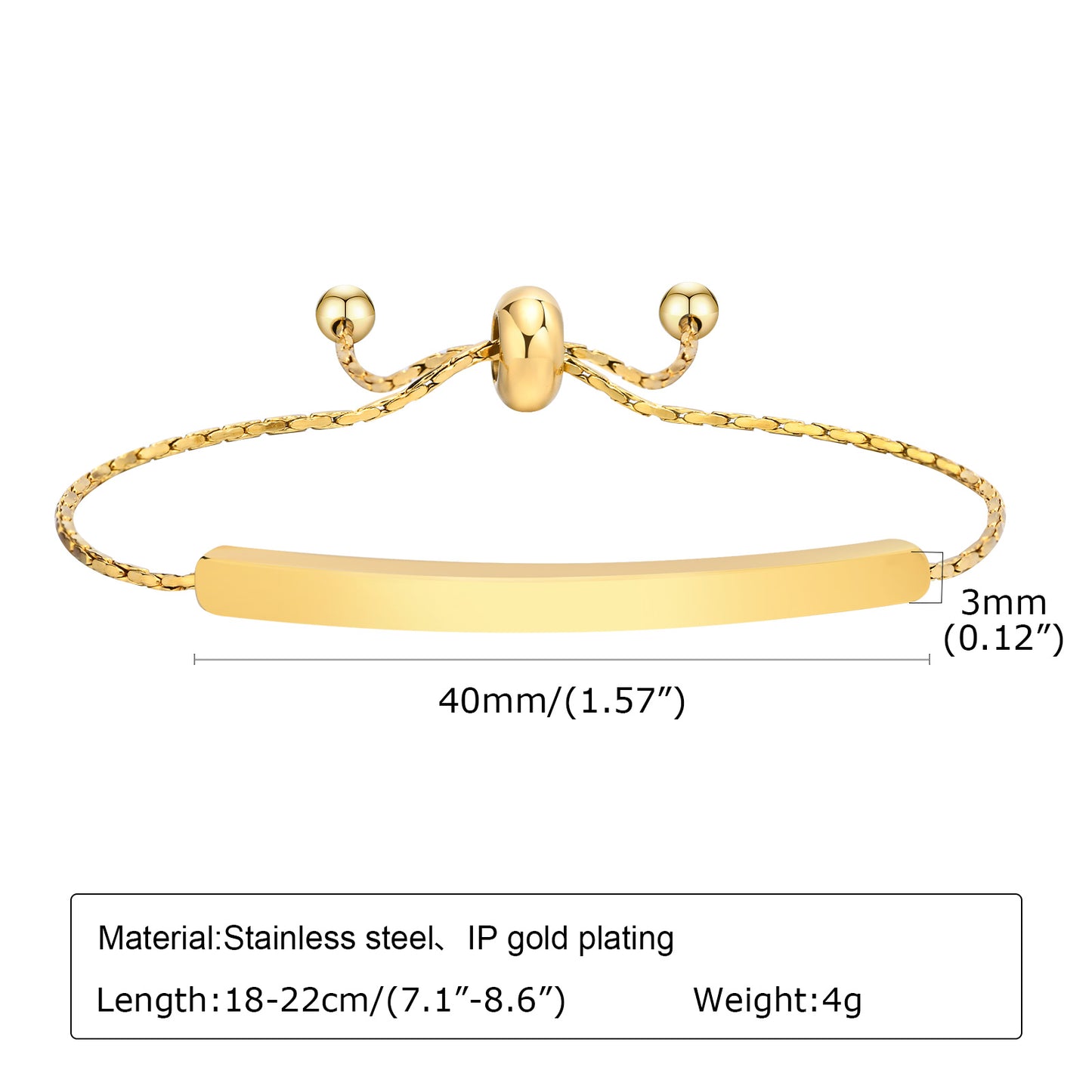 Casual Simple Style Classic Style Solid Color Stainless Steel Plating 18k Gold Plated Bracelets