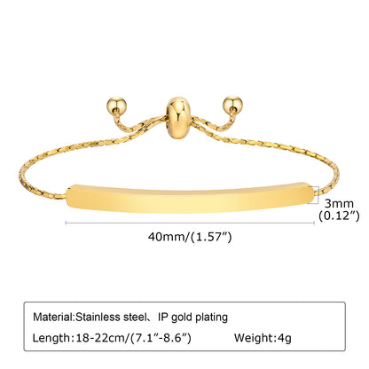 Casual Simple Style Classic Style Solid Color Stainless Steel Plating 18k Gold Plated Bracelets