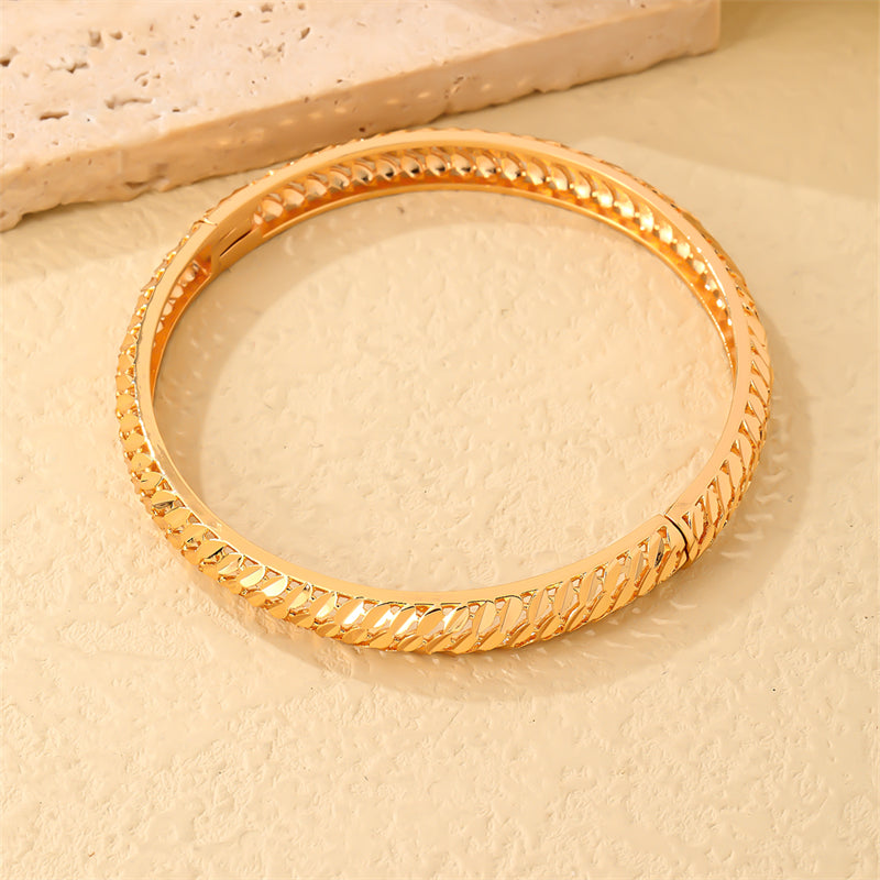 Casual Elegant Vintage Style Geometric Round Copper Plating Inlay Zircon Gold Plated Rings Bracelets