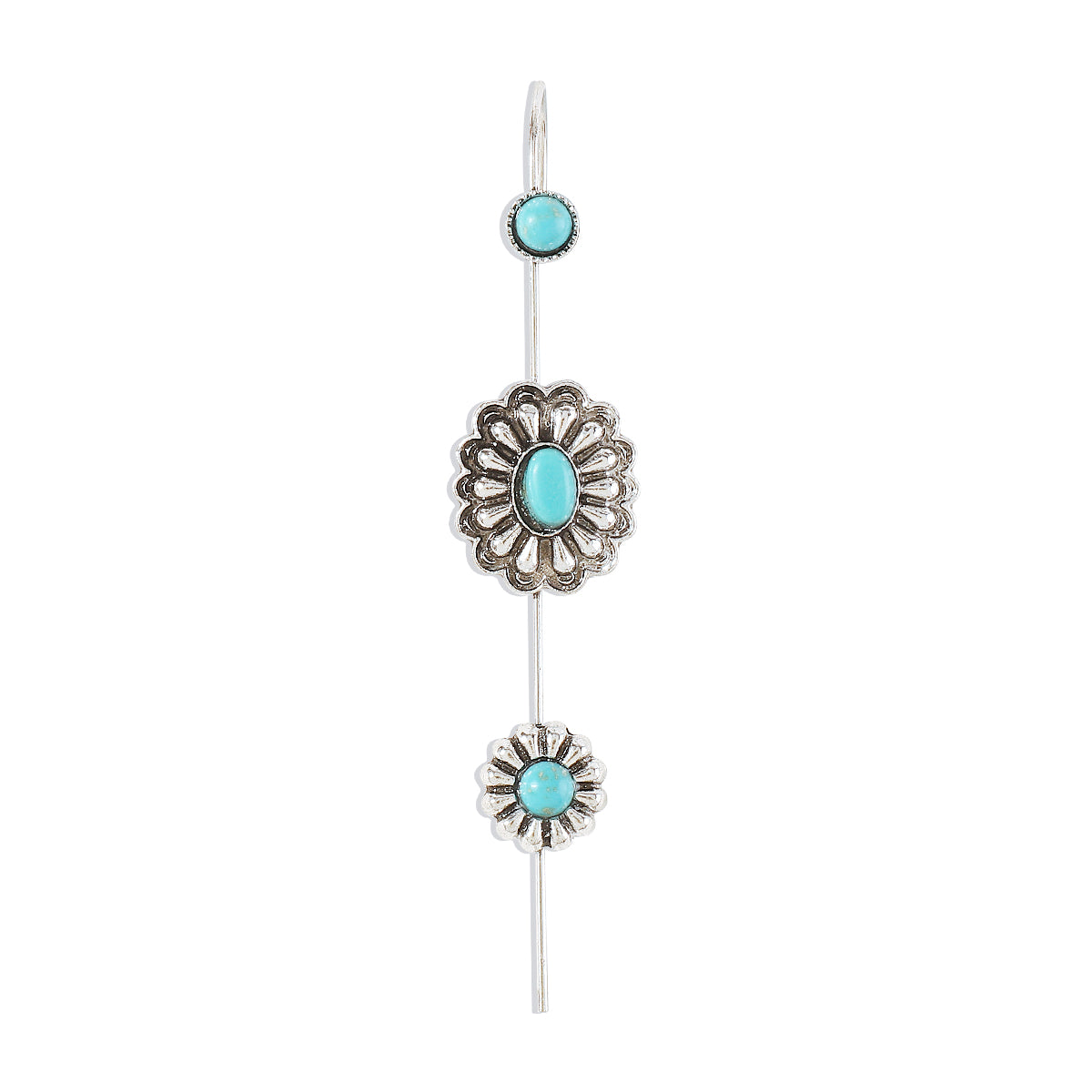 Elegant Vintage Style Streetwear Flower Three-dimensional Inlay Alloy Turquoise Ear Studs