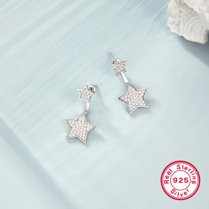 Simple Style Star Sterling Silver Plating Inlay Zircon Women's Jewelry Set