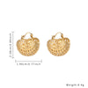 1 Piece Simple Style Solid Color Plating Inlay Stainless Steel Zircon Gold Plated Earrings