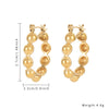 1 Piece Simple Style Solid Color Plating Inlay Stainless Steel Zircon Gold Plated Earrings