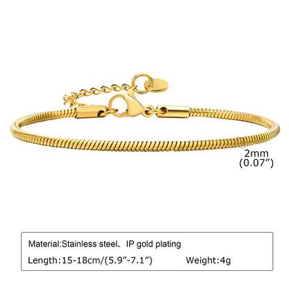 Casual Solid Color Stainless Steel Plating Gold Plated Bracelets