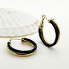 1 Pair Exaggerated Punk Commute Circle Color Block Layered Plating Stainless Steel Gold Plated Hoop Earrings