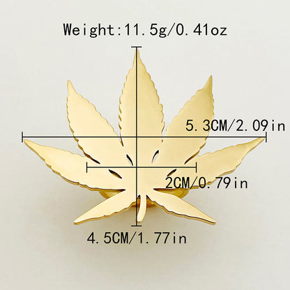 Vintage Style Simple Style Maple Leaf Stainless Steel Plating Gold Plated Open Rings