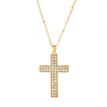 Streetwear Cross Alloy Plating Inlay Zircon Women's Pendant Necklace