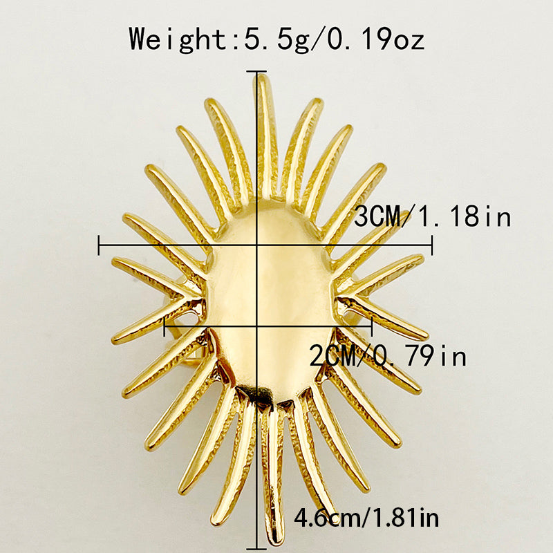 Roman Style Sun Stainless Steel Plating Gold Plated Open Rings