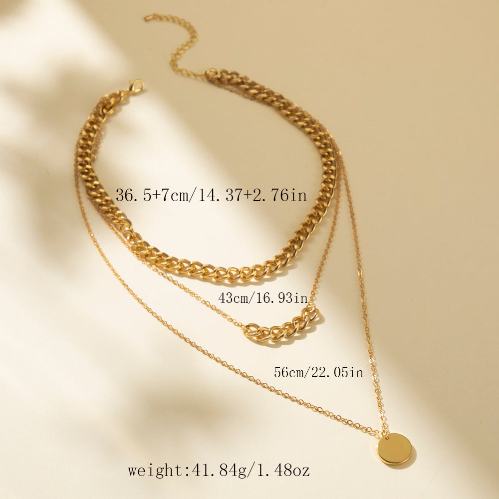 Casual Round Copper Gold Plated Layered Necklaces In Bulk