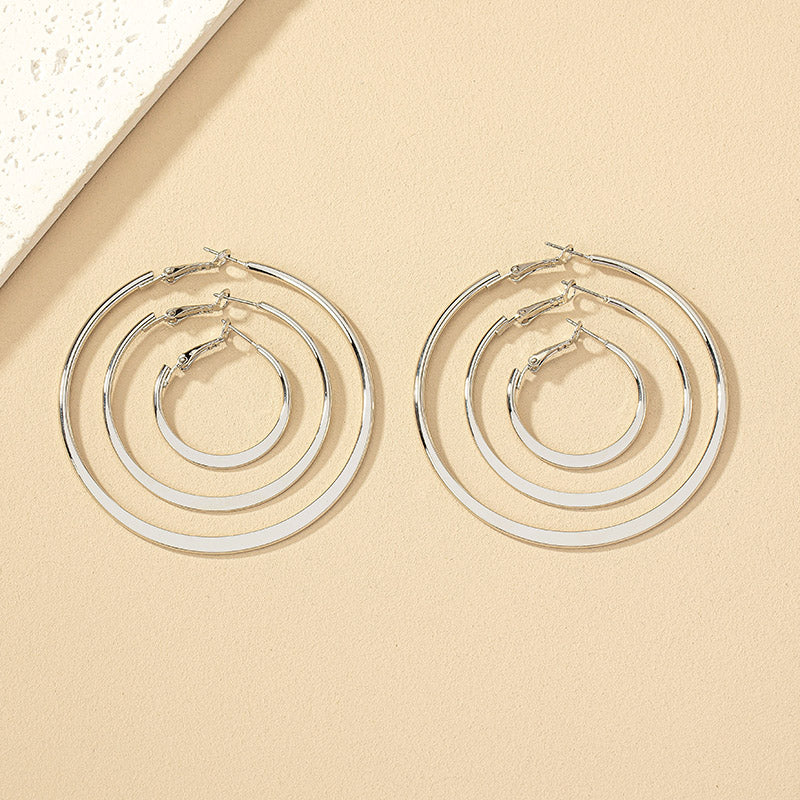 1 Pair Simple Style Round Plating Alloy Gold Plated Ear Studs