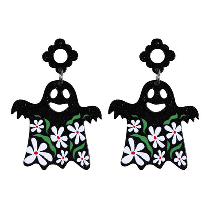 1 Pair Cartoon Style Cute Funny Pumpkin Printing Arylic Drop Earrings