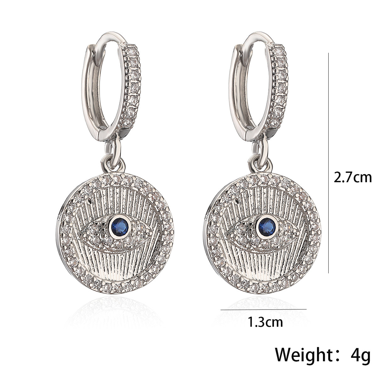 1 Pair Simple Style Commute Devil's Eye Plating Inlay Copper Zircon 18k Gold Plated Drop Earrings