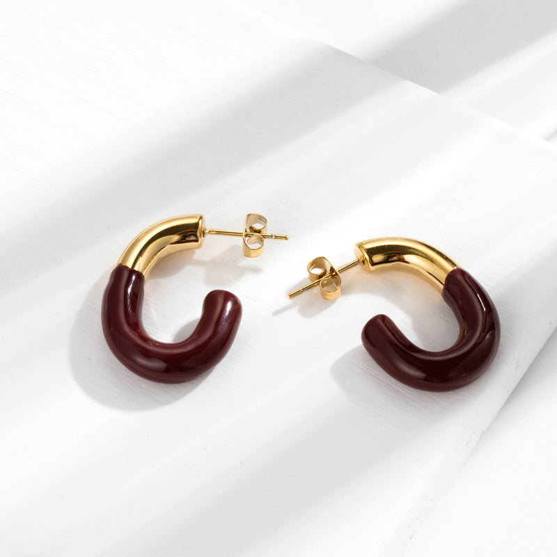 1 Pair Vintage Style French Style Korean Style U Shape Plating Titanium Steel 18k Gold Plated Earrings