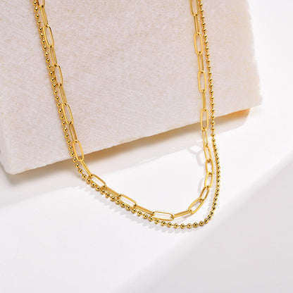 French Style Simple Style Geometric Stainless Steel Gold Plated Necklace