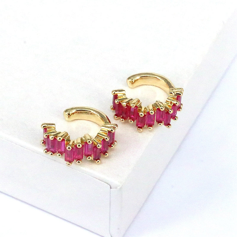 1 Pair Hip-hop Vintage Style Semicircle Plating Inlay Copper Zircon Gold Plated Ear Cuffs