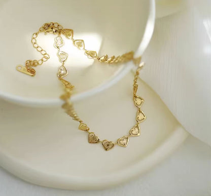 Simple Style Heart Shape Titanium Steel Plating Gold Plated Bracelets