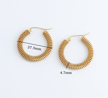 1 Pair Simple Style Classic Style Oval Plating Titanium Steel 18k Gold Plated Earrings