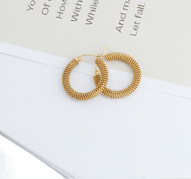 1 Pair Simple Style Classic Style Oval Plating Titanium Steel 18k Gold Plated Earrings