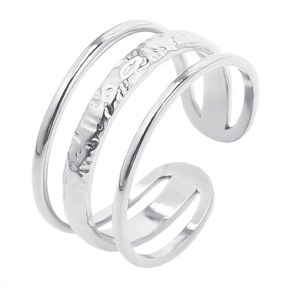 Casual C Shape Titanium Steel Enamel Open Rings