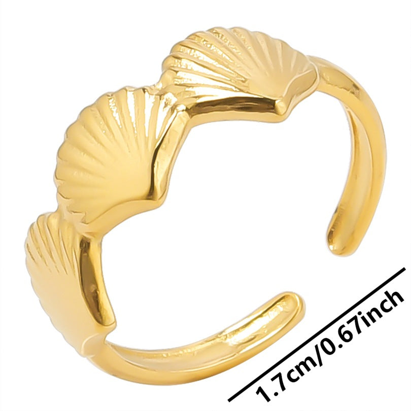 Commute Shell Stainless Steel Plating Gold Plated Rings