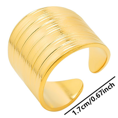 Commute Solid Color Stainless Steel Plating Gold Plated Rings