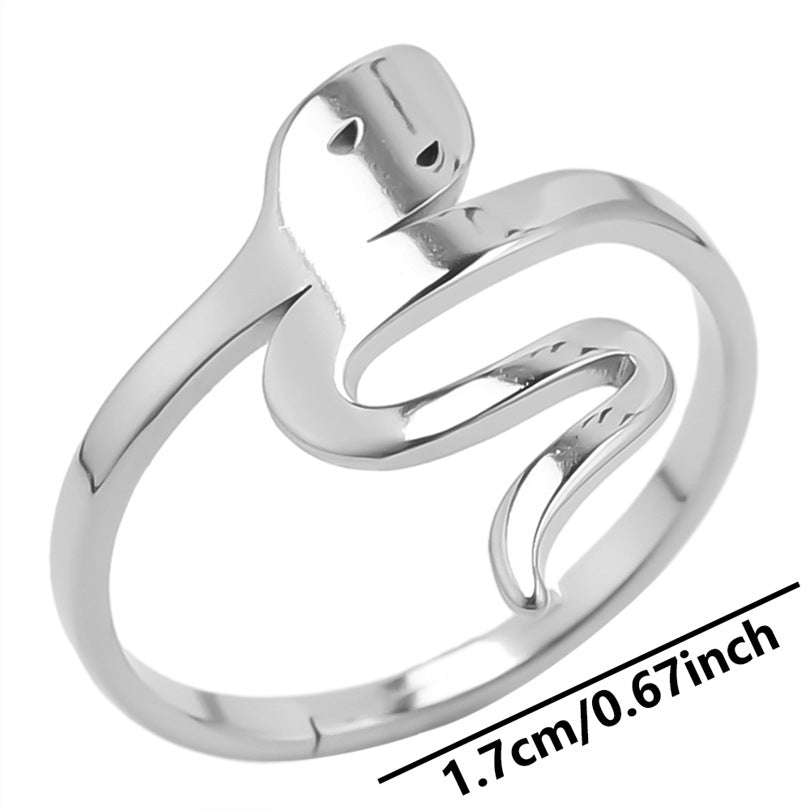 Wholesale Jewelry Retro Snake 304 Stainless Steel 18K Gold Plated Polishing Rings