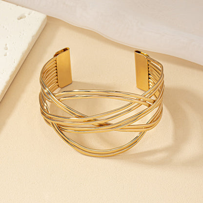 Hip-hop Retro C Shape Alloy Plating Gold Plated Women's Bangle