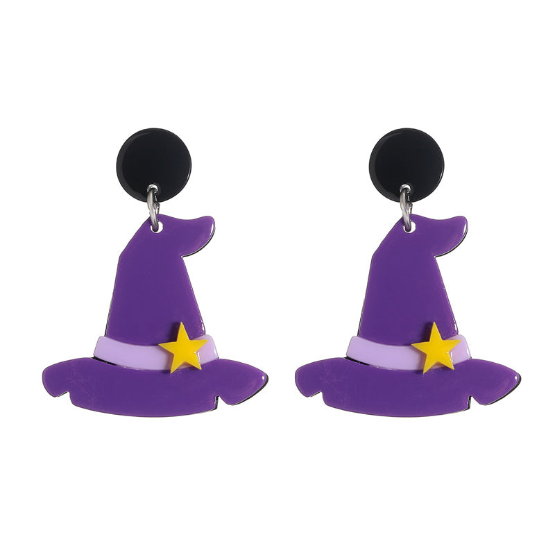 1 Pair Fashion Halloween Pattern Arylic Drop Earrings