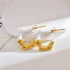 1 Pair Cute Luxurious Color Block Enamel Stainless Steel Ear Studs