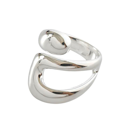 Simple Style Water Droplets Solid Color Sterling Silver Open Rings In Bulk