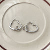 1 Pair Modern Style Heart Shape Plating Sterling Silver Earrings