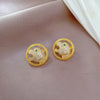 1 Pair Lady Sun Bow Knot Plating Inlay Copper Artificial Gemstones Ear Studs