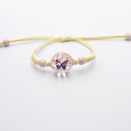 Elegant Sweet Flower Butterfly Glass Women's Bracelets