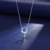 Sweet Moon Sterling Silver Zircon Pendant Necklace In Bulk