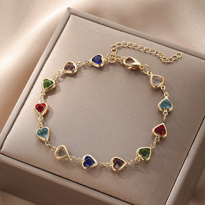 Cute Vintage Style Funny Devil'S Eye Heart Shape Butterfly Copper Plating Bracelets