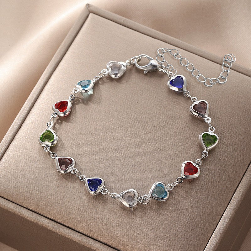 Cute Vintage Style Funny Devil'S Eye Heart Shape Butterfly Copper Plating Bracelets