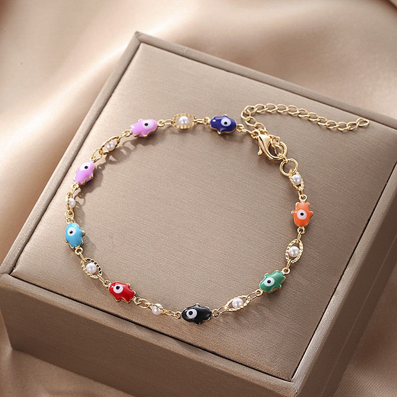 Cute Vintage Style Funny Devil'S Eye Heart Shape Butterfly Copper Plating Bracelets