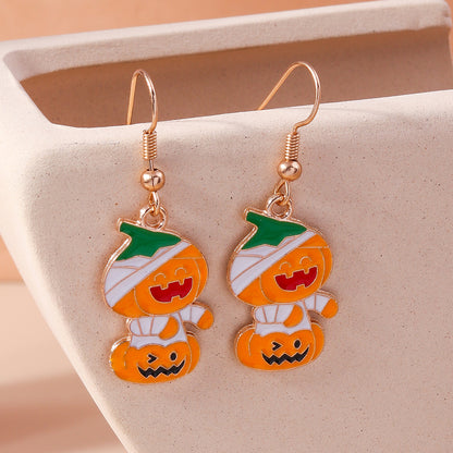 1 Set 1 Pair Funny Ghost Zinc Alloy Drop Earrings