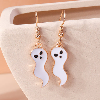 1 Set 1 Pair Funny Ghost Zinc Alloy Drop Earrings