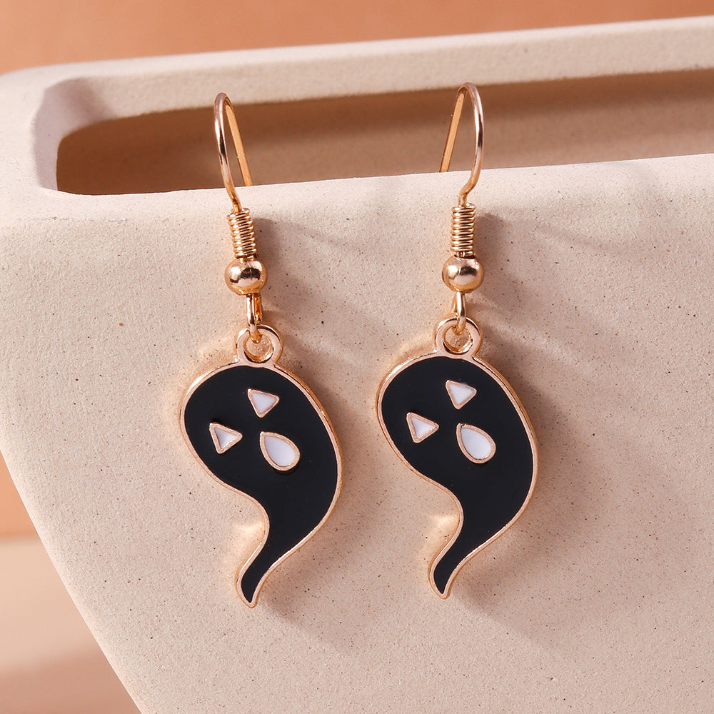 1 Set 1 Pair Funny Ghost Zinc Alloy Drop Earrings