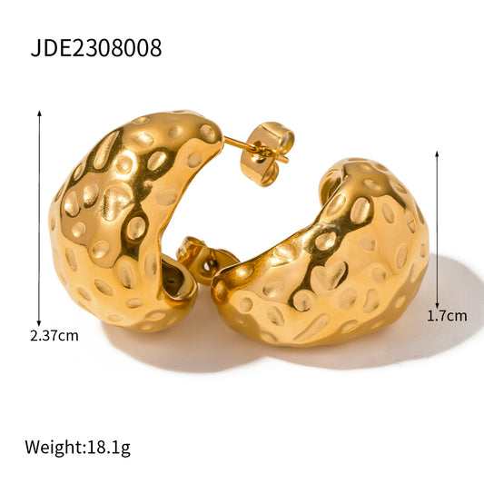 1 Pair Ig Style Solid Color Plating Stainless Steel 18k Gold Plated Ear Studs