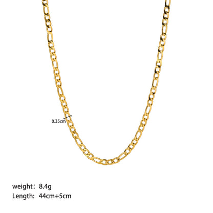 Streetwear Solid Color Stainless Steel Plating Metal 18k Gold Plated Sweater Chain Necklace