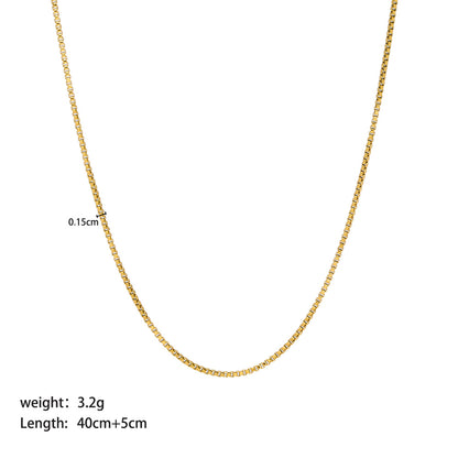 Streetwear Solid Color Stainless Steel Plating Metal 18k Gold Plated Sweater Chain Necklace