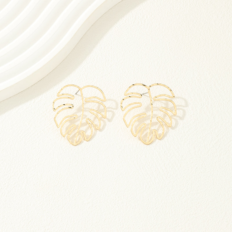 1 Piece Simple Style Leaves Mesh Alloy Ear Studs